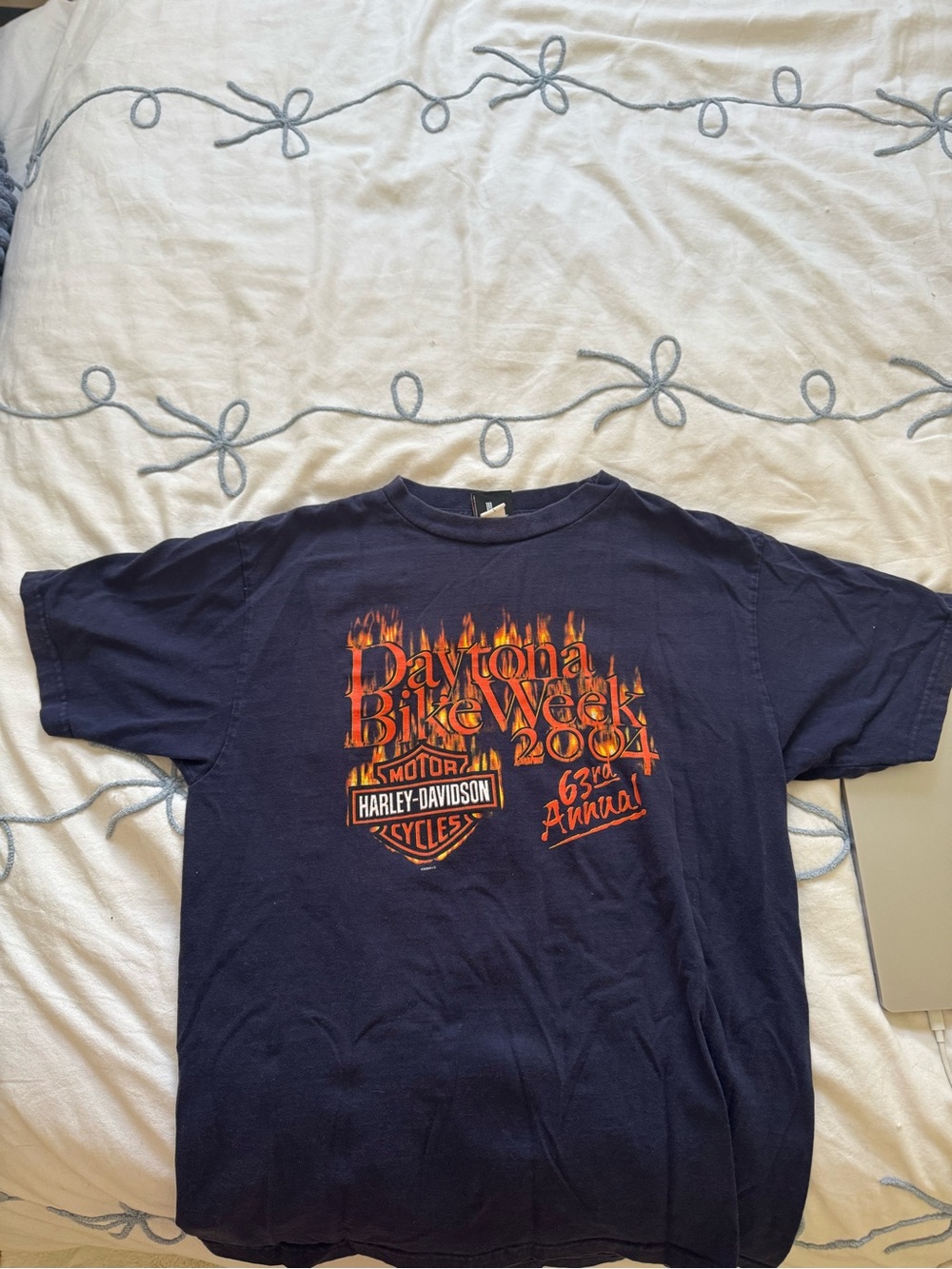 Harley-Davidson Black and Orange Logo Short Sleeve Tee
